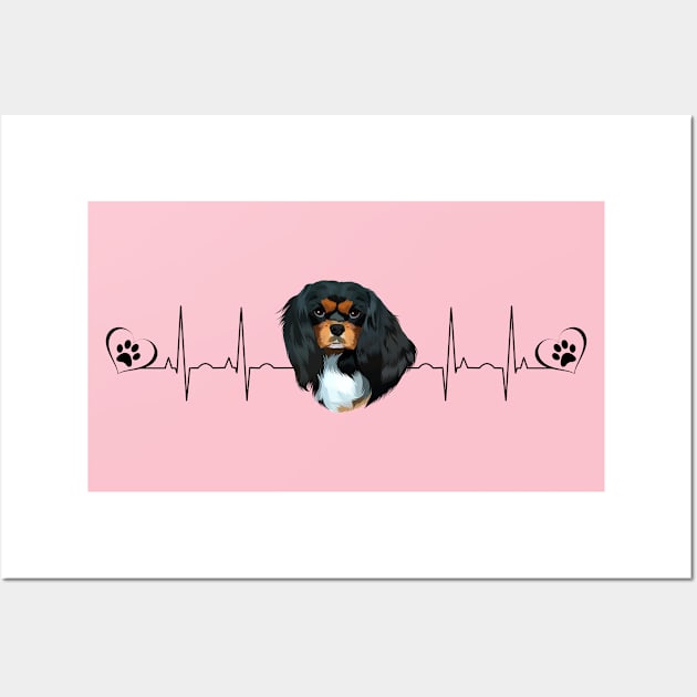 My Heart Beats for my Black and Tan Cavalier King Charles Spaniel Wall Art by Cavalier Gifts